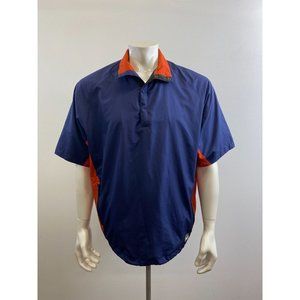 Weir Golf Men's Short Sleeve Jacket Size 40 Blue Orange 1/2 Snap Button Up